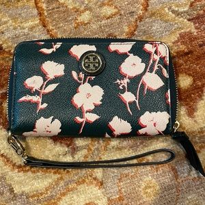 Flowered Tory Burch Wallet/ wristlet